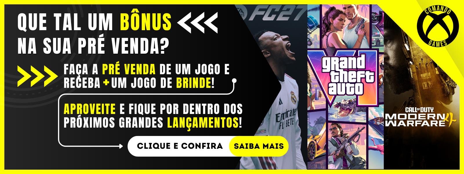 banner comando games pré vendas